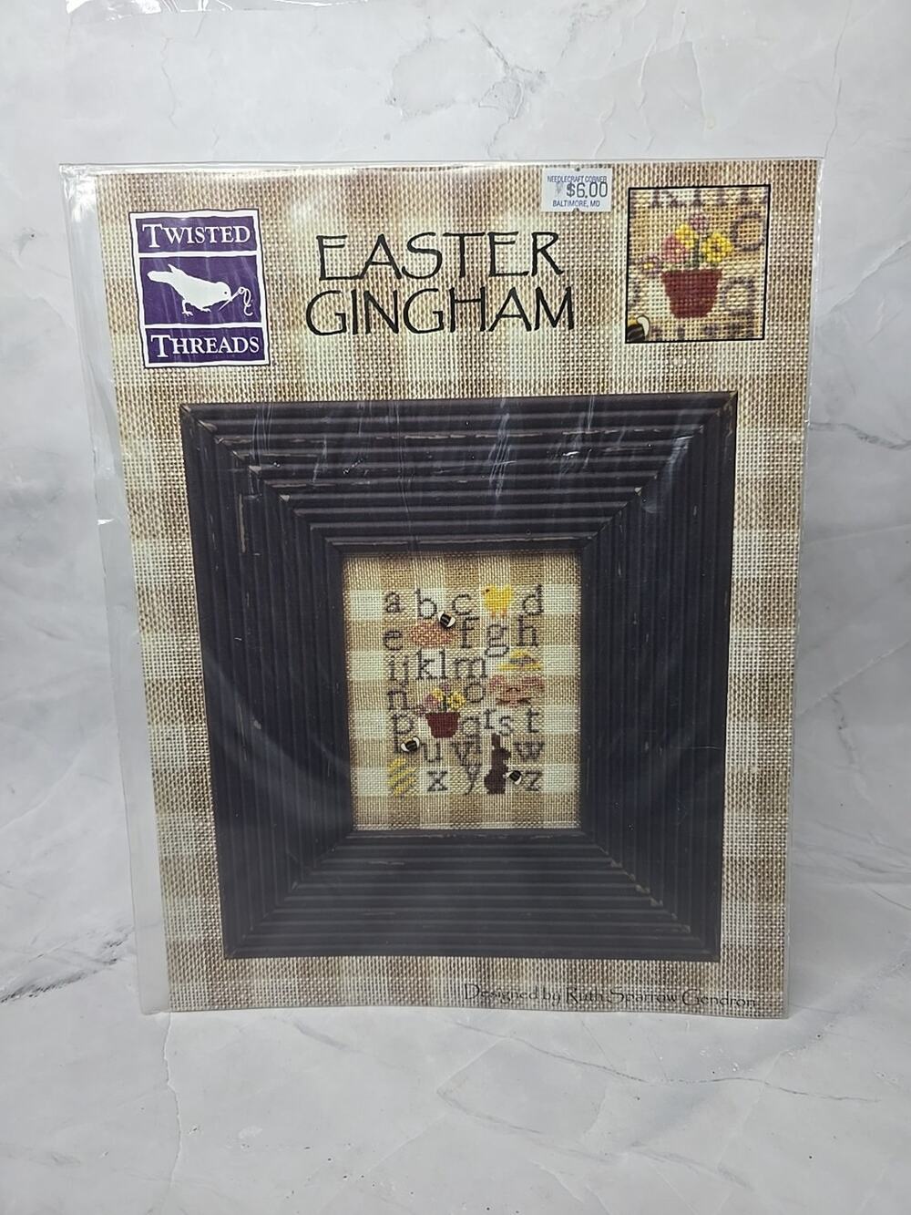 2005 Twisted Threads Cross Stitch Pattern ONLY Easter Gingham